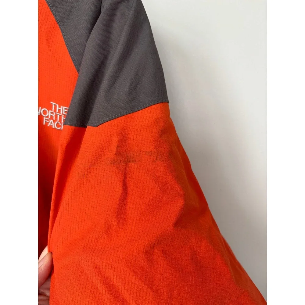 The North Face Gore-Tex Mountain Jacket Mens XL Orange Grey‎ Fleece Lined Shell